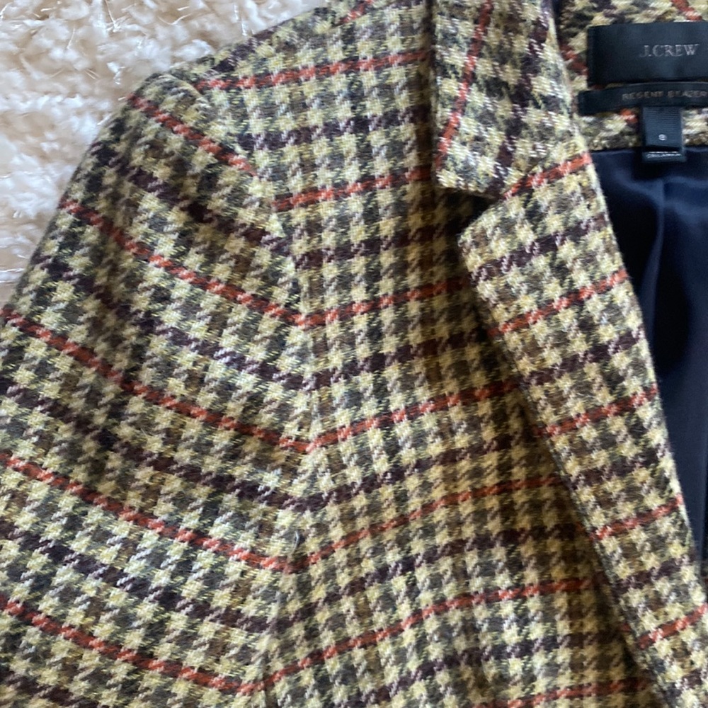 J. Crew Plaid Blazer with Gold Buttons - Picture 3 of 6